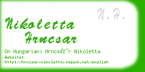 nikoletta hrncsar business card